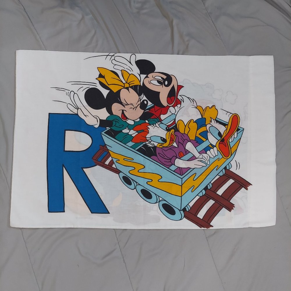 Vintage Disney Two sided Pillowcase Letter R and B